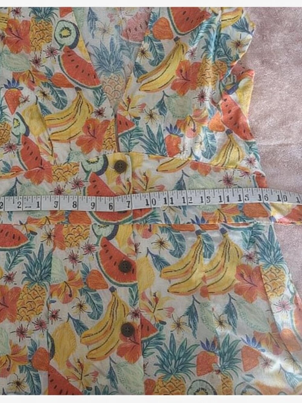 Marine Layer Camila Fruit Print Hemp Romper Size M Summer Resort Beach‎ Coastal - Picture 12 of 12